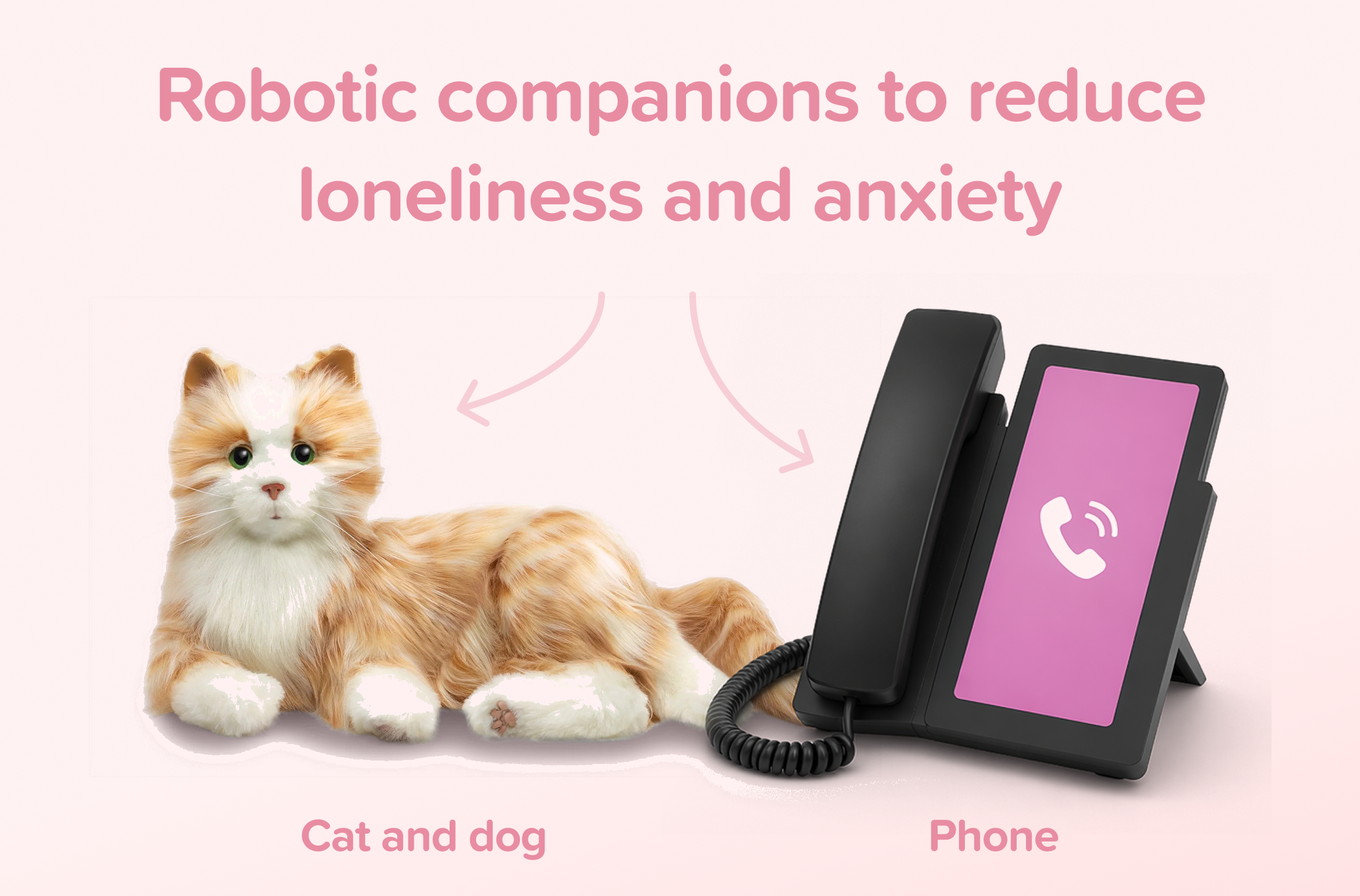 Two companions to reduce loneliness: the Amical phone and the therapeutic robot cat